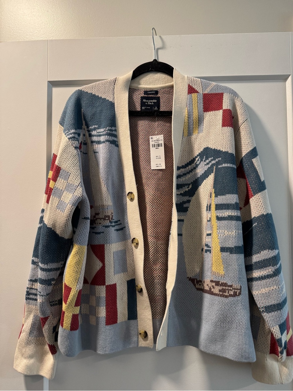 Abercrombie & Fitch Nautical Sailboat Cardigan
